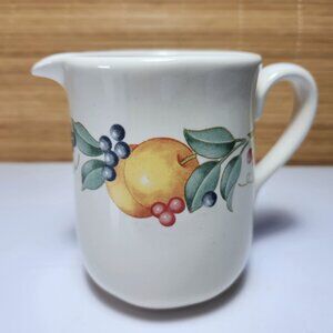 Vintage Corelle Coordinates Pitcher Creamer Abundance Fruit Leaves Cream Colour